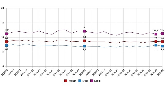 İşgücü İstatistikleri, Ekim 2025