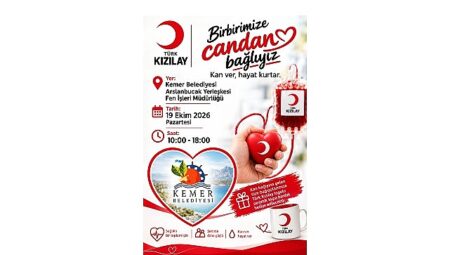 Türk Kızılay kan bağışı tırı Kemer Belediyesi Hizmet Alanı’na geliyor